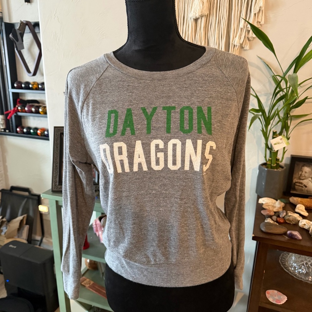 Dayton Dragons Women's Gray Pullover Sweatshirt